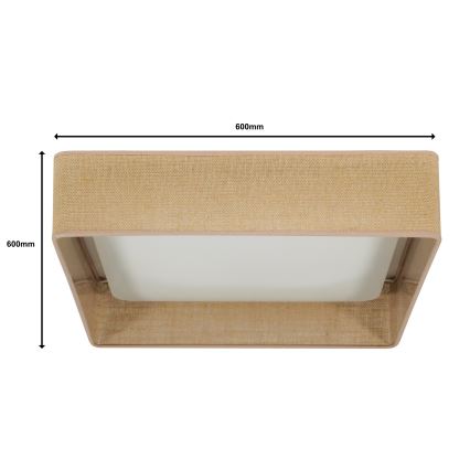 Brilagi - LED Stmievateľné stropné svietidlo VELVET SQUARE SMART LED/36W/230V 60x60 cm 2700-6500K Wi-Fi Tuya + diaľkové ovládanie hnedá