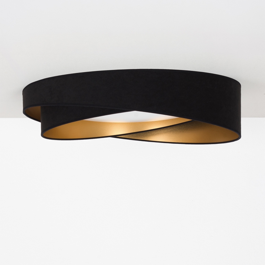 BRILAGI - LED stmievateľné stropné svietidlo VELVET TWIST LED/36W/230V 3000-6000K pr. 65 cm Wi-Fi Tuya Beacon čierna/zlatá + diaľkové ovládanie
