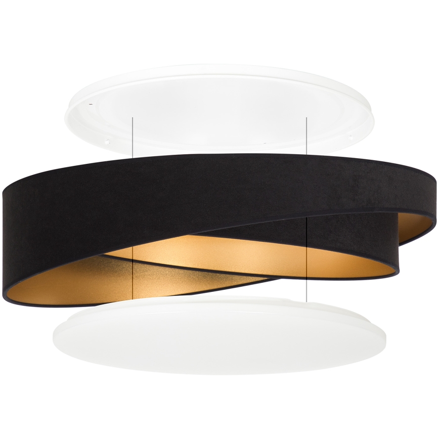 BRILAGI - LED stmievateľné stropné svietidlo VELVET TWIST LED/36W/230V 3000-6000K pr. 65 cm Wi-Fi Tuya Beacon čierna/zlatá + diaľkové ovládanie