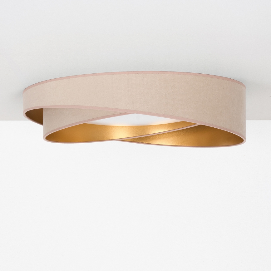 BRILAGI - LED Stmievateľné stropné svietidlo VELVET TWIST LED/36W/230V 3000-6000K pr. 65 cm Wi-Fi Tuya Beacon béžová/zlatá + diaľkové ovládanie