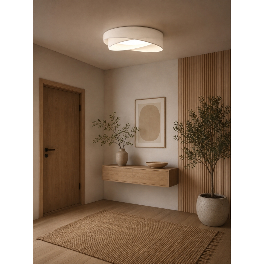 BRILAGI - LED stmievateľné stropné svietidlo VELVET TWIST LED/36W/230V 3000-6000K priemer 65 cm Wi-Fi Tuya Beacon biela + diaľkové ovládanie