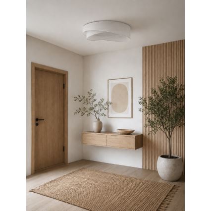 BRILAGI - LED stmievateľné stropné svietidlo VELVET TWIST LED/36W/230V 3000-6000K priemer 65 cm Wi-Fi Tuya Beacon biela + diaľkové ovládanie