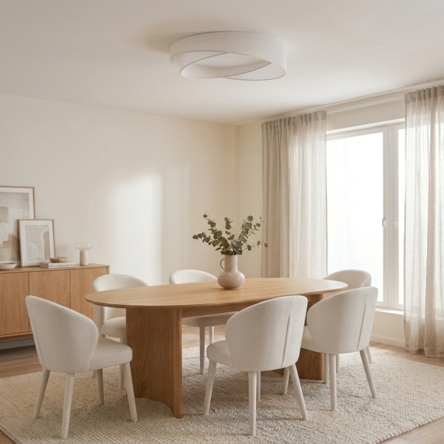 BRILAGI - LED stmievateľné stropné svietidlo VELVET TWIST LED/36W/230V 3000-6000K priemer 65 cm Wi-Fi Tuya Beacon biela + diaľkové ovládanie