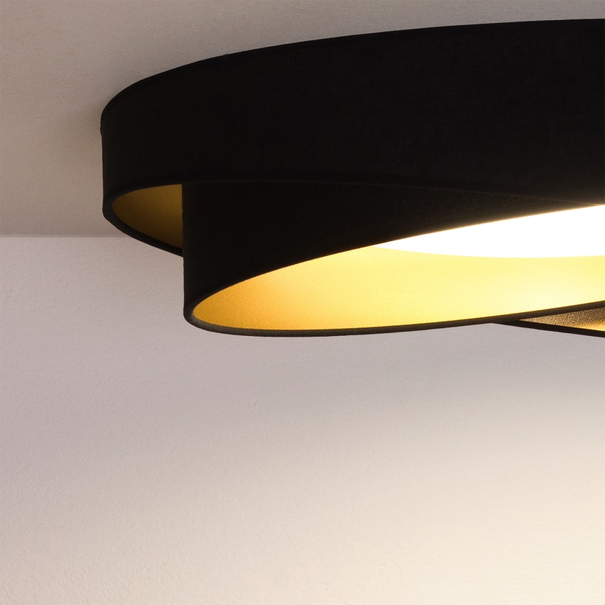 BRILAGI - LED stmievateľné stropné svietidlo VELVET TWIST LED/36W/230V 3000-6000K priemer 65 cm Wi-Fi Tuya Beacon čierna/zlatá + diaľkové ovládanie