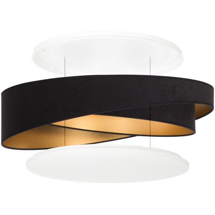 BRILAGI - LED stmievateľné stropné svietidlo VELVET TWIST LED/36W/230V 3000-6000K priemer 65 cm Wi-Fi Tuya Beacon čierna/zlatá + diaľkové ovládanie