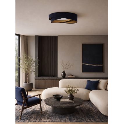 BRILAGI - LED stmievateľné stropné svietidlo VELVET TWIST LED/36W/230V 3000-6000K pr. 65 cm Wi-Fi Tuya Beacon modrá/zlatá + diaľkové ovládanie