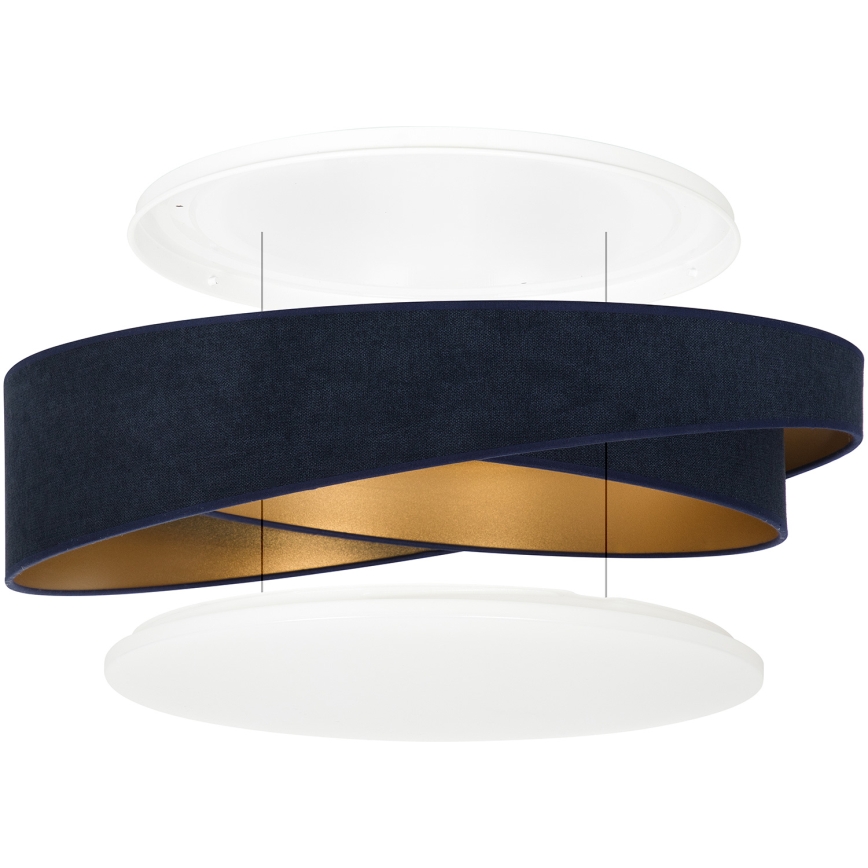 BRILAGI - LED stmievateľné stropné svietidlo VELVET TWIST LED/36W/230V 3000-6000K pr. 65 cm Wi-Fi Tuya Beacon modrá/zlatá + diaľkové ovládanie