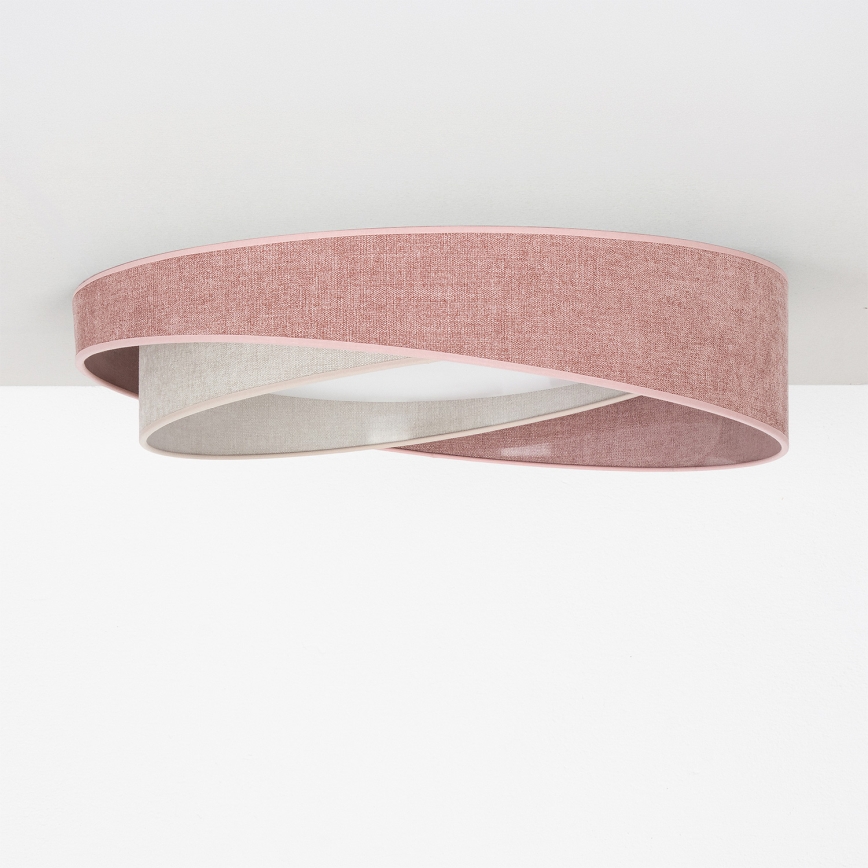 BRILAGI - LED Stmievateľné stropné svietidlo VELVET TWIST LED/36W/230V 3000-6000K pr. 65 cm Wi-Fi Tuya Beacon ružová/krémová + diaľkové ovládanie