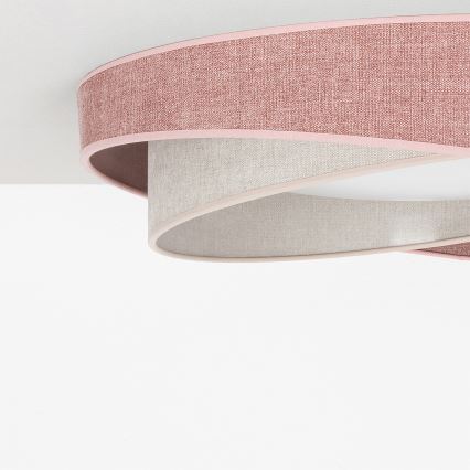 BRILAGI - LED Stmievateľné stropné svietidlo VELVET TWIST LED/36W/230V 3000-6000K pr. 65 cm Wi-Fi Tuya Beacon ružová/krémová + diaľkové ovládanie