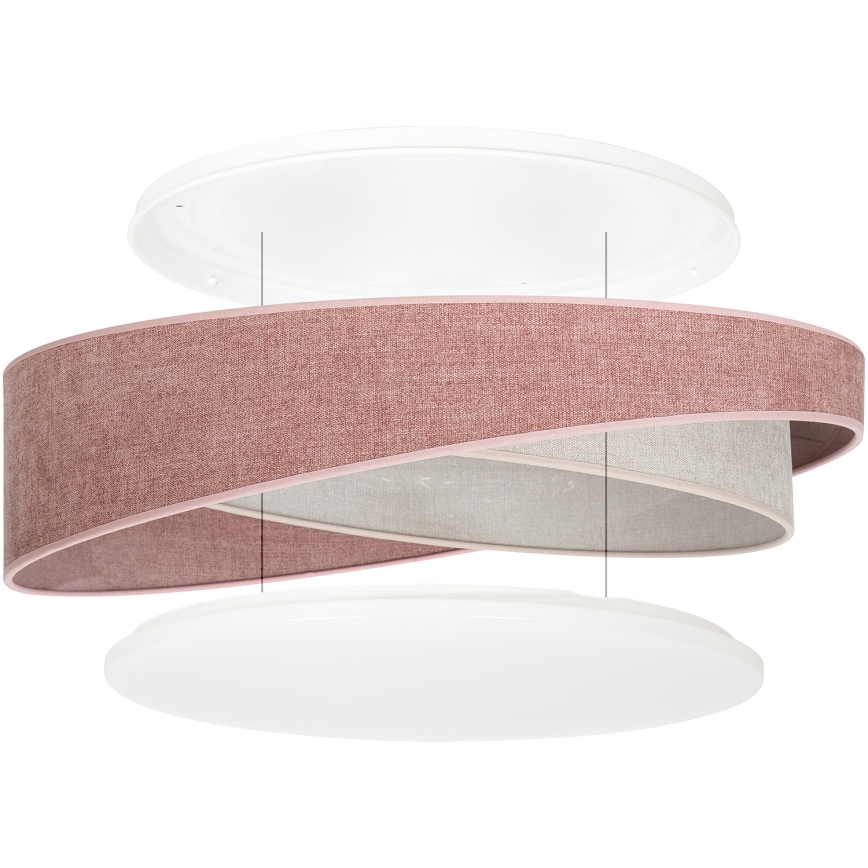 BRILAGI - LED Stmievateľné stropné svietidlo VELVET TWIST LED/36W/230V 3000-6000K pr. 65 cm Wi-Fi Tuya Beacon ružová/krémová + diaľkové ovládanie