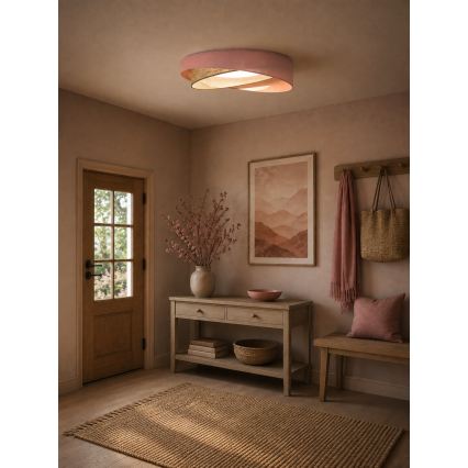 BRILAGI - stmievateľné LED stropné svietidlo VELVET TWIST LED/36W/230V 3000-6000K pr. 65 cm Wi-Fi Tuya Beacon ružová/béžová + diaľkové ovládanie