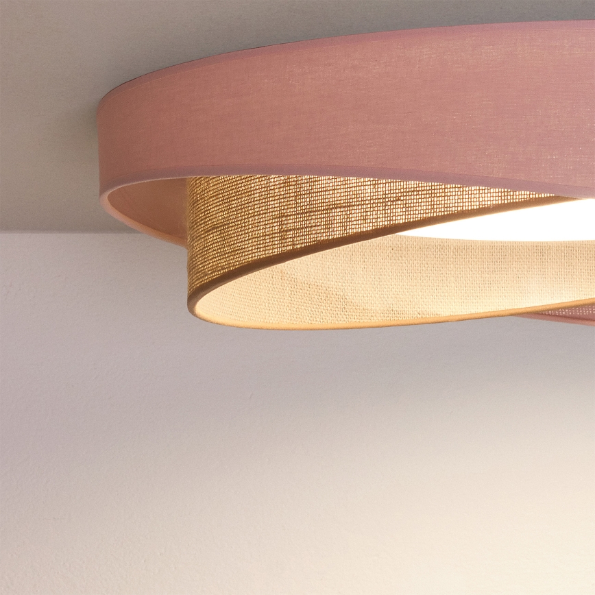 BRILAGI - stmievateľné LED stropné svietidlo VELVET TWIST LED/36W/230V 3000-6000K pr. 65 cm Wi-Fi Tuya Beacon ružová/béžová + diaľkové ovládanie
