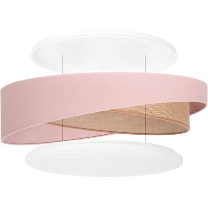 BRILAGI - stmievateľné LED stropné svietidlo VELVET TWIST LED/36W/230V 3000-6000K pr. 65 cm Wi-Fi Tuya Beacon ružová/béžová + diaľkové ovládanie