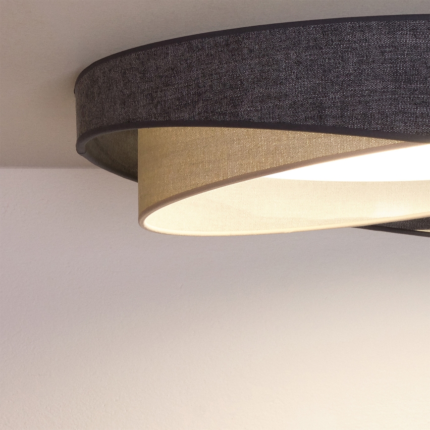 BRILAGI - LED stmievateľné stropné svietidlo VELVET TWIST LED/36W/230V 3000-6000K priemer 65 cm Wi-Fi Tuya Beacon sivá/krémová + diaľkové ovládanie