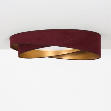 BRILAGI - LED stmievateľné stropné svietidlo VELVET TWIST LED/36W/230V 3000-6000K pr. 65 cm Wi-Fi Tuya Beacon vínová/zlatá + diaľkové ovládanie