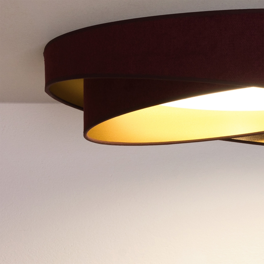 BRILAGI - LED stmievateľné stropné svietidlo VELVET TWIST LED/36W/230V 3000-6000K pr. 65 cm Wi-Fi Tuya Beacon vínová/zlatá + diaľkové ovládanie