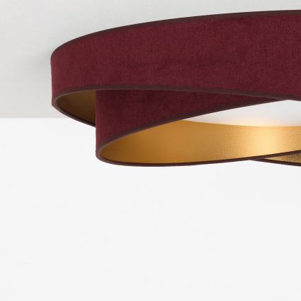 BRILAGI - LED stmievateľné stropné svietidlo VELVET TWIST LED/36W/230V 3000-6000K pr. 65 cm Wi-Fi Tuya Beacon vínová/zlatá + diaľkové ovládanie