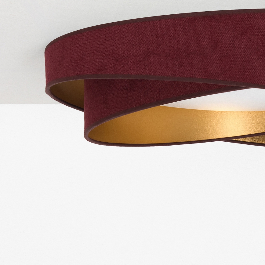 BRILAGI - LED stmievateľné stropné svietidlo VELVET TWIST LED/36W/230V 3000-6000K pr. 65 cm Wi-Fi Tuya Beacon vínová/zlatá + diaľkové ovládanie