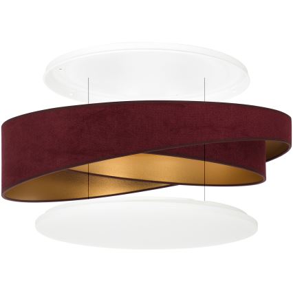 BRILAGI - LED stmievateľné stropné svietidlo VELVET TWIST LED/36W/230V 3000-6000K pr. 65 cm Wi-Fi Tuya Beacon vínová/zlatá + diaľkové ovládanie