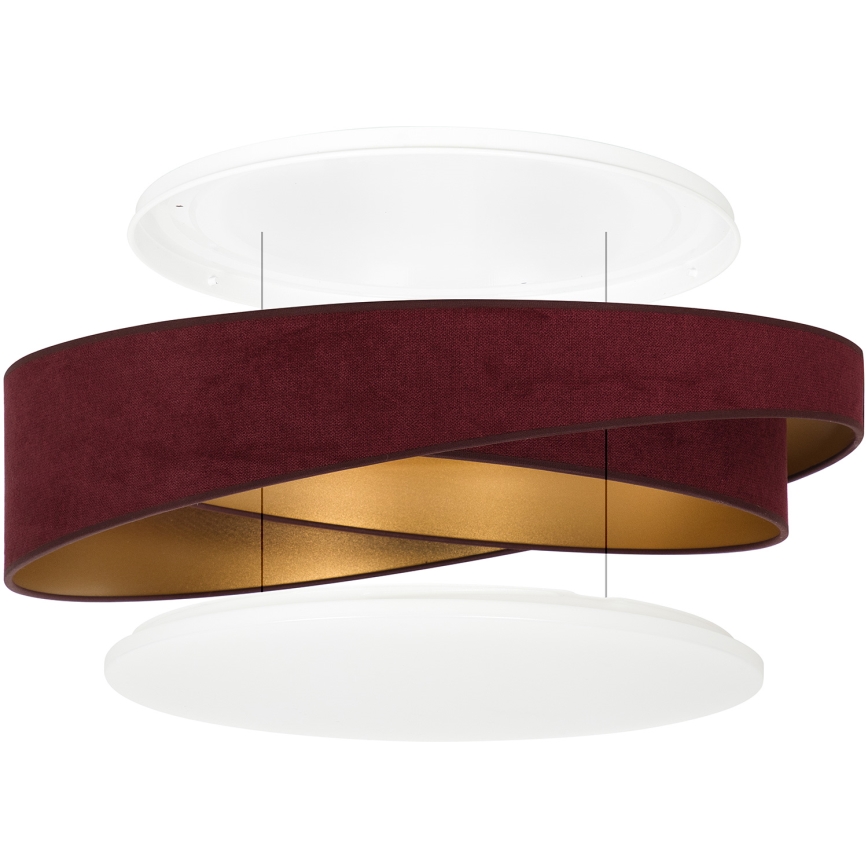 BRILAGI - LED stmievateľné stropné svietidlo VELVET TWIST LED/36W/230V 3000-6000K pr. 65 cm Wi-Fi Tuya Beacon vínová/zlatá + diaľkové ovládanie