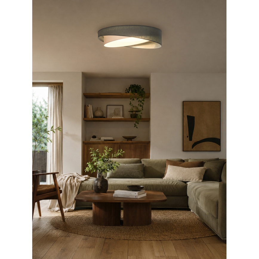 BRILAGI - LED Stmievateľné stropné svietidlo VELVET TWIST LED/36W/230V 3000-6000K pr. 65 cm Wi-Fi Tuya Beacon zelená/biela + diaľkové ovládanie