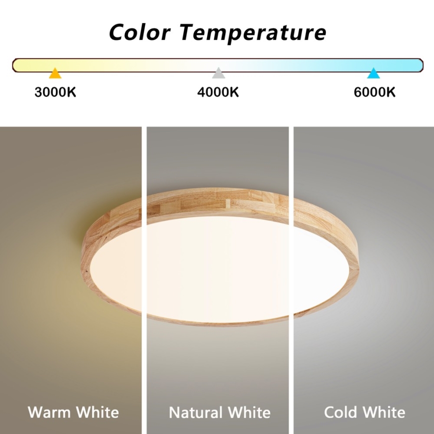 Brilagi - LED stmievateľné stropné svietidlo WOODLINE LED/72W/230V 3000-6000K dub pr. 60 cm + diaľkové ovládanie
