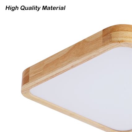 BRILAGI - LED stmievateľné stropné svietidlo WOODLINE SQUARE LED/48W/230V 3000-6000K dub 40x40 cm + diaľkové ovládanie