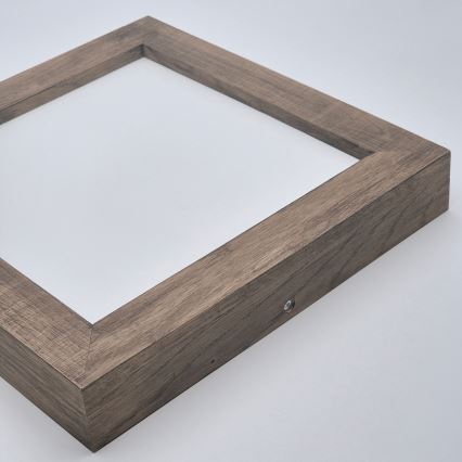 Brilagi - LED Stmievateľné kúpeľňové stropné svietidlo WOODY FRAME LED/24W/230V dub orech 30x30 cm 3000-6000K IP44 + diaľkové ovládanie