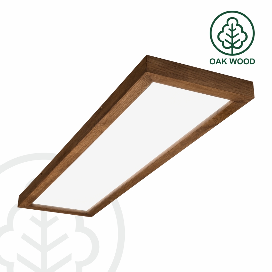 Brilagi - LED Stmievateľné kúpeľňové stropné svietidlo WOODY FRAME LED/50W/230V dub čerešňa 120x30 cm 3000-6000K IP44 + diaľkové ovládanie