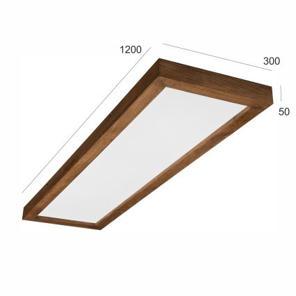 Brilagi - LED Stmievateľné kúpeľňové stropné svietidlo WOODY FRAME LED/50W/230V dub čerešňa 120x30 cm 3000-6000K IP44 + diaľkové ovládanie