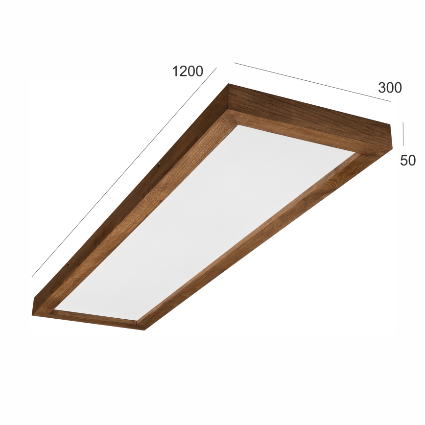 Brilagi - LED Stmievateľné kúpeľňové stropné svietidlo WOODY FRAME LED/50W/230V dub čerešňa 120x30 cm 3000-6000K IP44 + diaľkové ovládanie