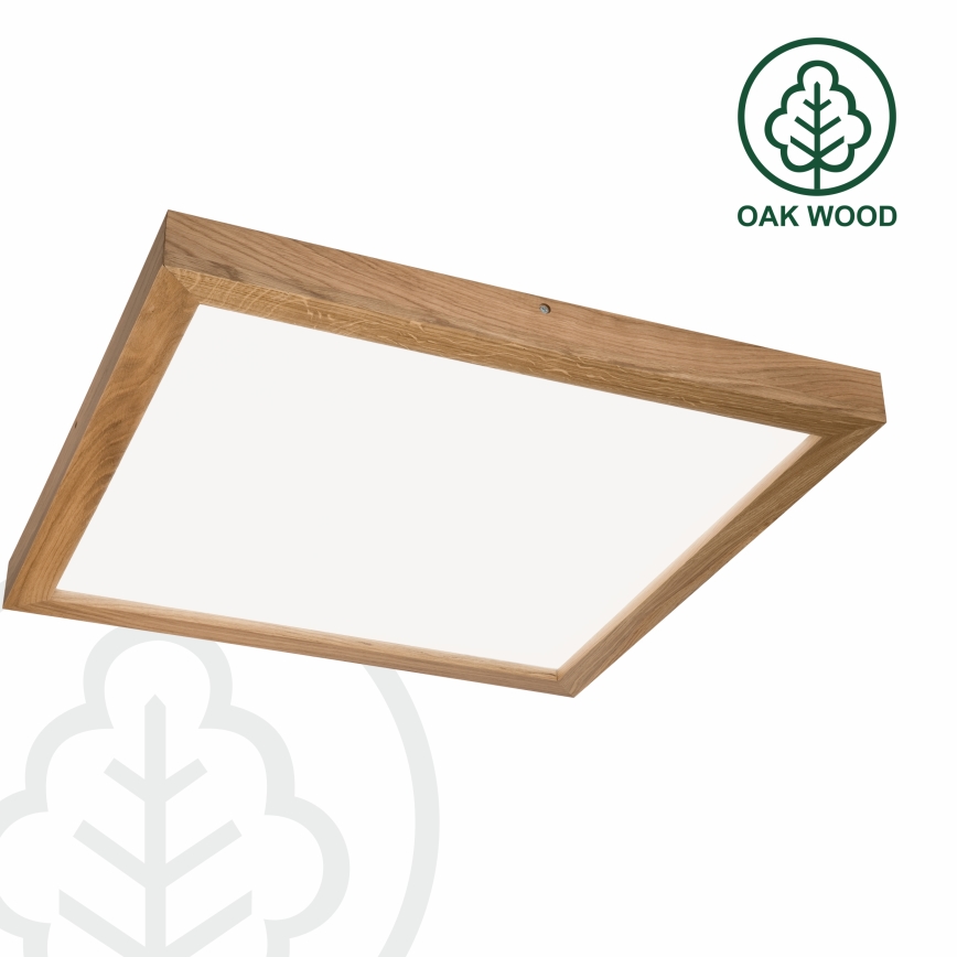Brilagi - LED Stmievateľné kúpeľňové stropné svietidlo WOODY FRAME LED/50W/230V dub 60x60 cm 3000-6000K IP44 + diaľkové ovládanie
