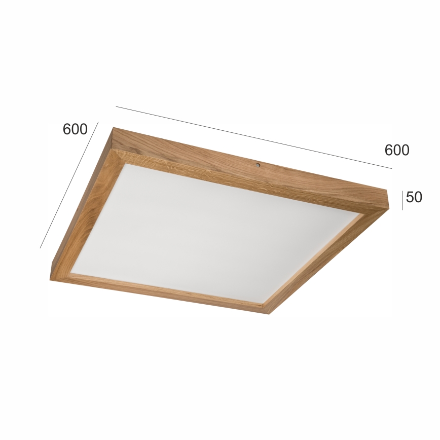 Brilagi - LED Stmievateľné kúpeľňové stropné svietidlo WOODY FRAME LED/50W/230V dub 60x60 cm 3000-6000K IP44 + diaľkové ovládanie