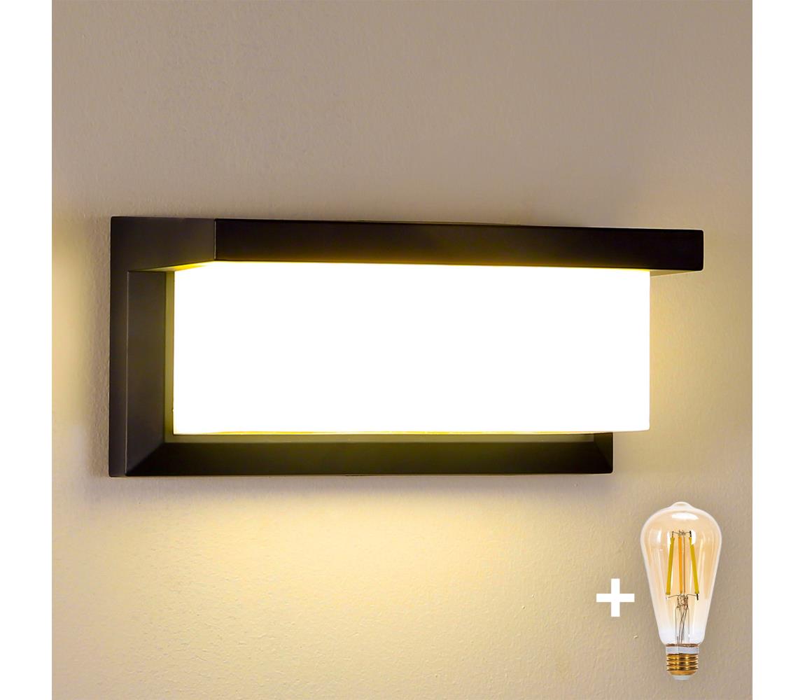 Brilagi - LED stmievateľné vonkajšie nástenné svietidlo BRICKY 1xE27/6W/230V 2700-6500K IP54 čierne BG1024+AI0601