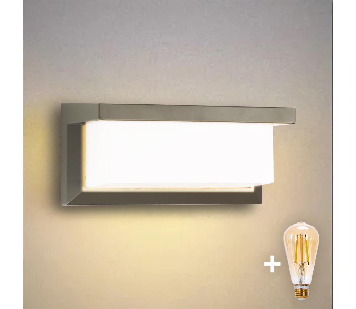Brilagi - LED stmievateľné vonkajšie nástenné svietidlo BRICKY 1xE27/6W/230V 2700-6500K IP54 sivá BG1696+AI0601