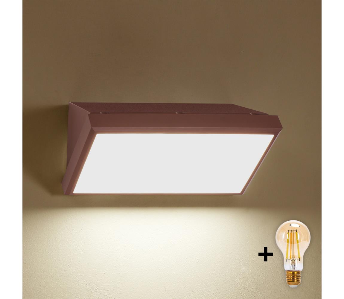 Brilagi-LED stmievateľné vonkajšie nástenné svietidlo TRIANGLE 1xE27/6W/230V 2700-6500K IP65 hnedé BG3094+AI0599