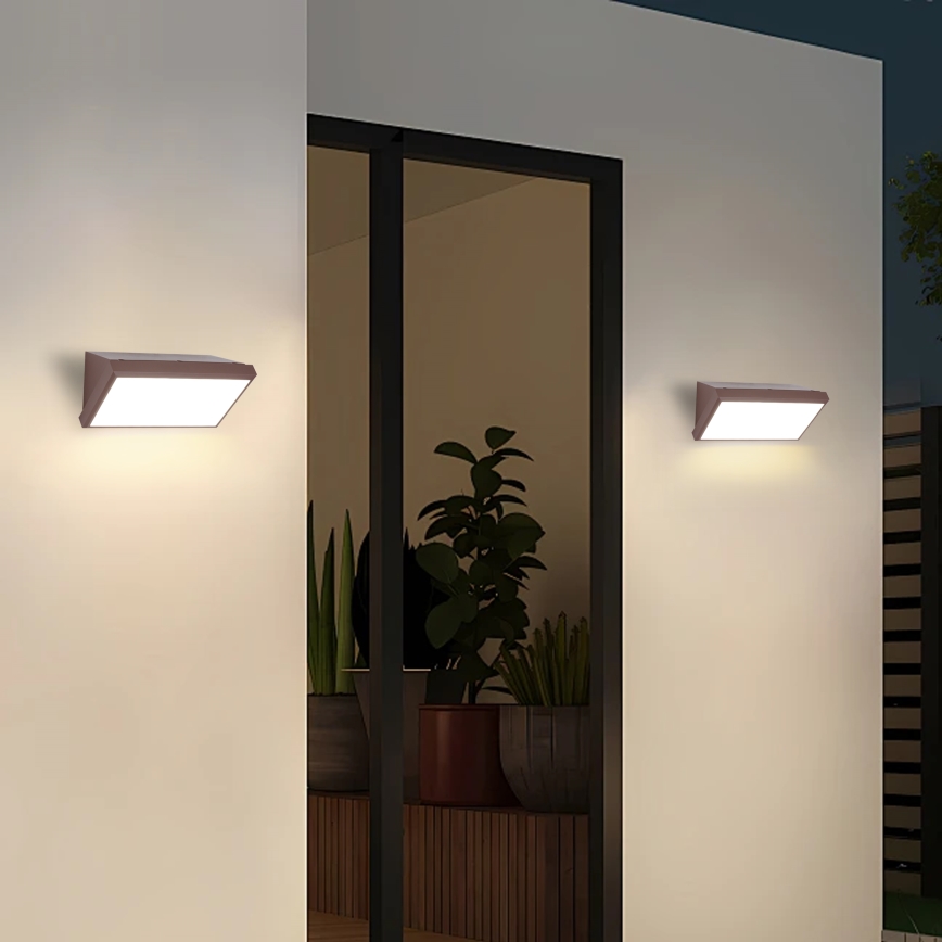 Brilagi - LED stmievateľné vonkajšie nástenné svietidlo TRIANGLE 1xE27/6W/230V 2700-6500K IP65 hnedé
