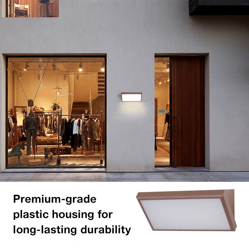 Brilagi - LED stmievateľné vonkajšie nástenné svietidlo TRIANGLE 1xE27/6W/230V 2700-6500K IP65 hnedé