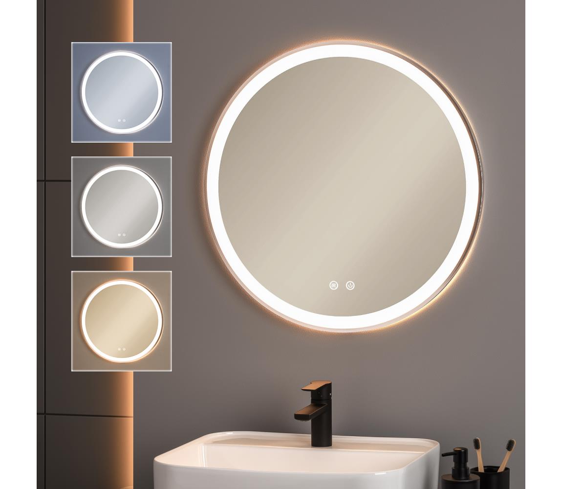 Brilagi-LED stmievateľné vyhrievané zrkadlo s podsvietením ALU PRO LED/18W/230V pr. 60 cm IP44 matný chróm FG-GM1110-18W-SIL