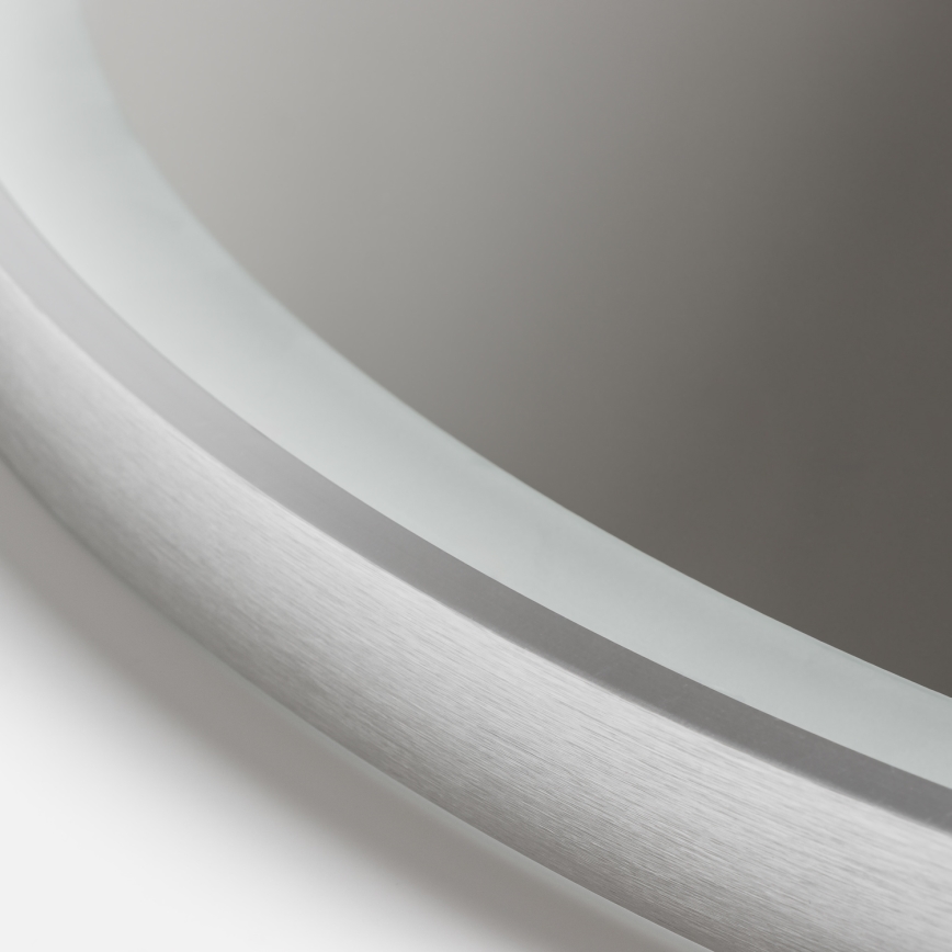 Brilagi - LED stmievateľné kúpeľňové vyhrievané zrkadlo s podsvietením ALU PRO LED/18W/230V priemer 60 cm 3000/4000/6500K IP44 matný chróm CRI 90