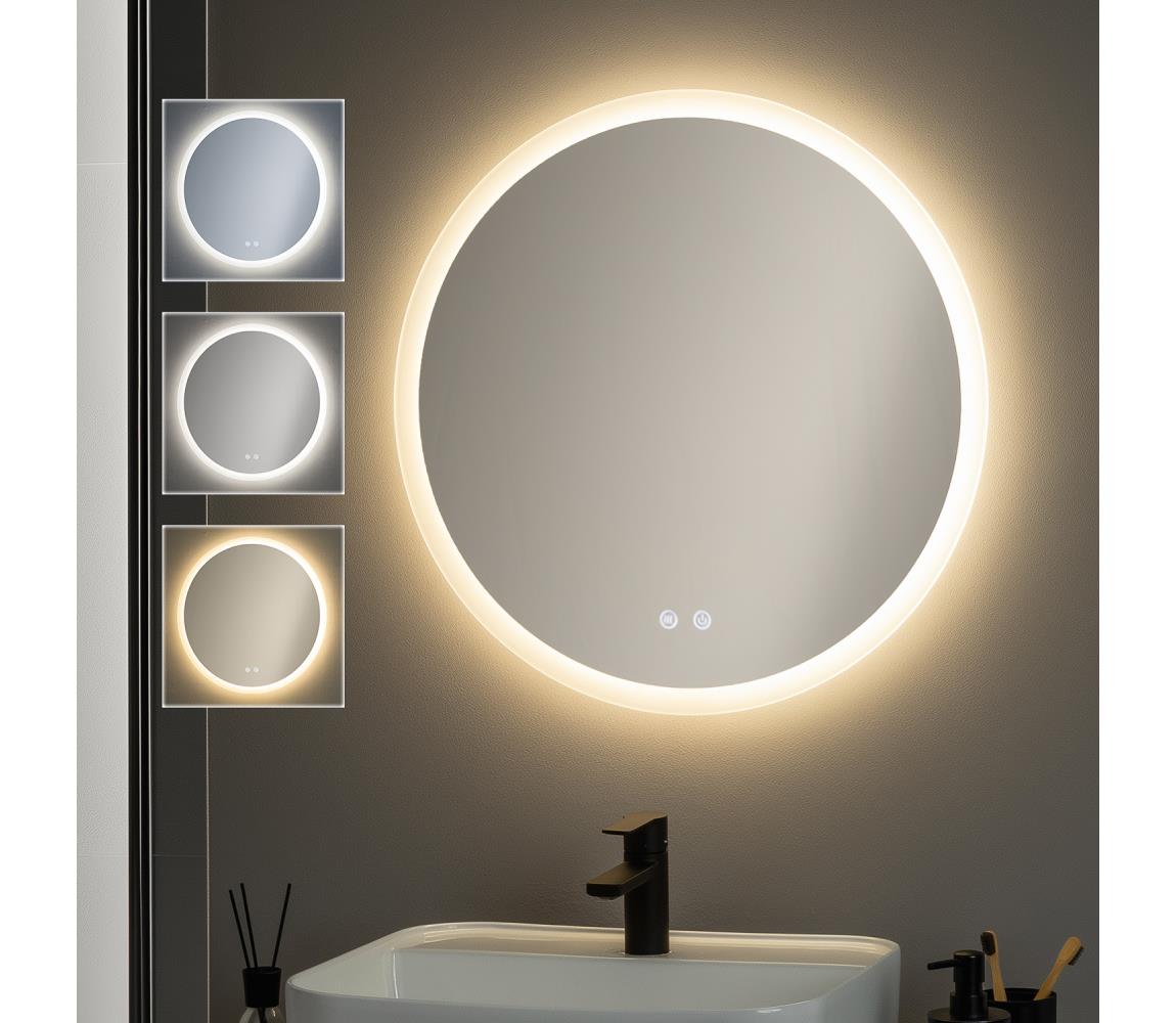 Brilagi - LED stmievateľné vyhrievané zrkadlo s podsvietením CLARA ECO LED/12W/230V pr. 60 cm IP44 FG-GM1108-12W