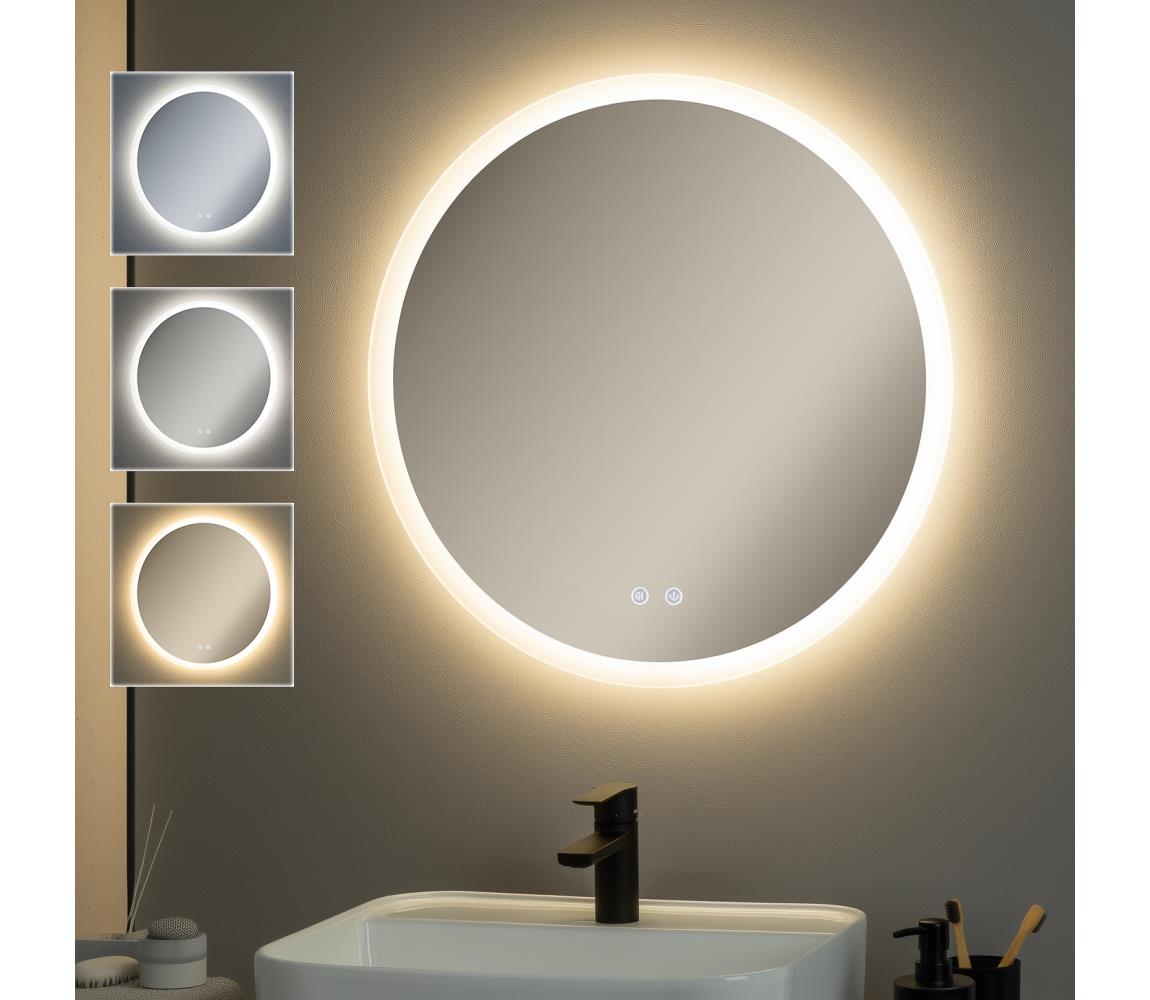 Brilagi - LED stmievateľné vyhrievané zrkadlo s podsvietením CLARA PRO LED/19W/230V pr. 60 cm IP44 FG-GM1108-19W