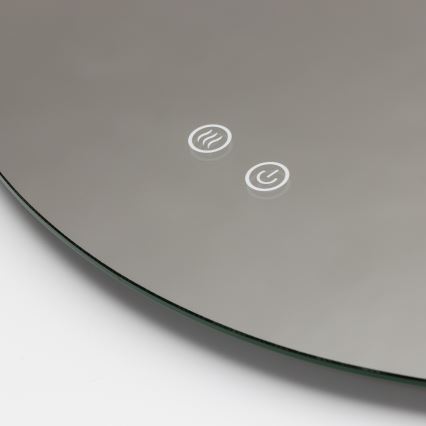 Brilagi - LED stmievateľné kúpeľňové vyhrievané zrkadlo s podsvietením DEMI ECO LED/12W/230V pr. 60 cm 3000/4000/6500K IP44 CRI 90