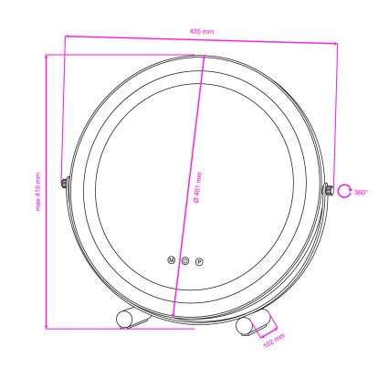 BRILAGI - stmievateľné LED make-upové zrkadlo CALIFORNIA LED/17W/230V 3000/4000/6500K pr. 42 cm čierna
