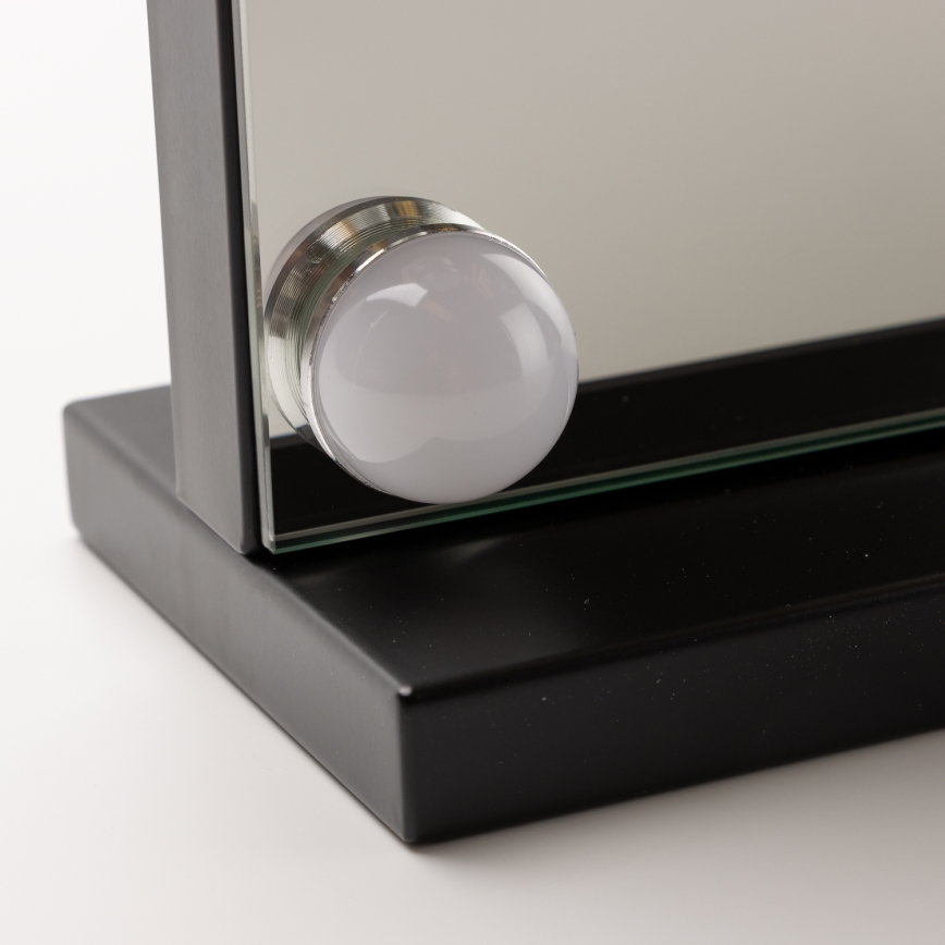BRILAGI - LED Stmievateľné zrkadlo na líčenie HOLLYWOOD LED/15W/230V CCT + USB čierna