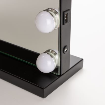 BRILAGI - LED Stmievateľné zrkadlo na líčenie HOLLYWOOD LED/15W/230V CCT + USB čierna