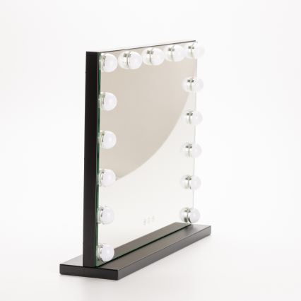 BRILAGI - LED Stmievateľné zrkadlo na líčenie HOLLYWOOD LED/15W/230V CCT + USB čierna