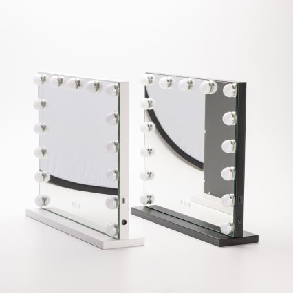 BRILAGI - LED Stmievateľné zrkadlo na líčenie HOLLYWOOD LED/15W/230V CCT + USB čierna