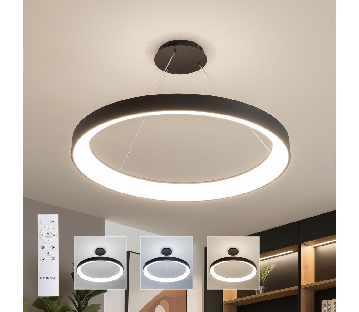 Brilagi - LED stmievateľný luster FALCON II LED/108W/230V 3000-6500K pr. 80 cm čierna + DO BRCD2668-800/CR