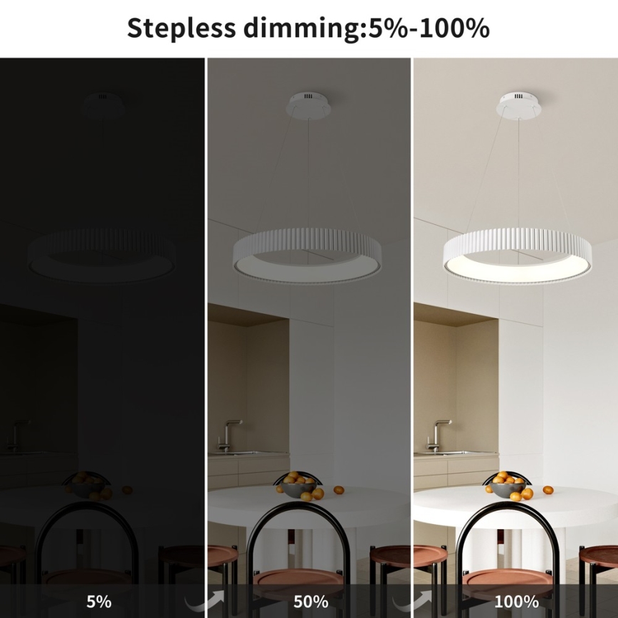 Brilagi - LED stmievateľný luster na lane FALCON MODERN LED/54W/230V pr. 60 cm biela + diaľkové ovládanie